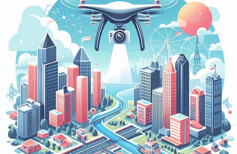 企業の魅力を空から伝える、ドローン空撮